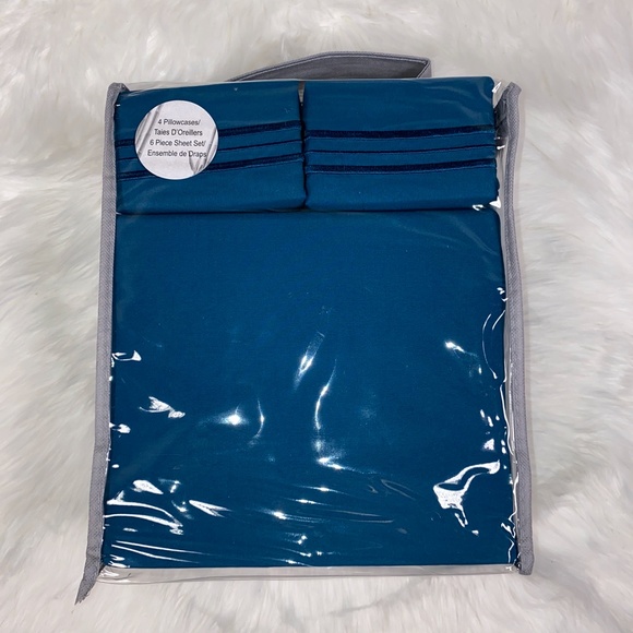 ⭐️SEE NEW LISTING⭐️Full 6pc Cyan Bedsheets - Picture 2 of 5